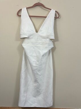 Herve Leger Forever 21 White Bandage Cutout Bodycon Dress sz XL NWT